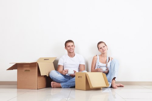 Careful loading of sofas and tables for a Camden move