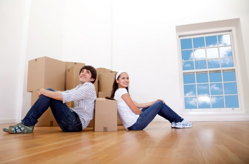 Boxes and furniture prepared for a home removal in Camden