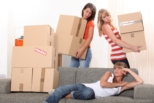 Prepared moving boxes and labels for a Camden relocation